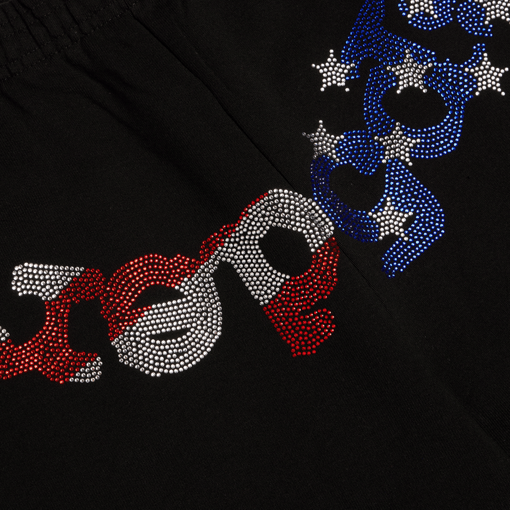 RHINESTONE OG WEB LONG SWEATSHORT