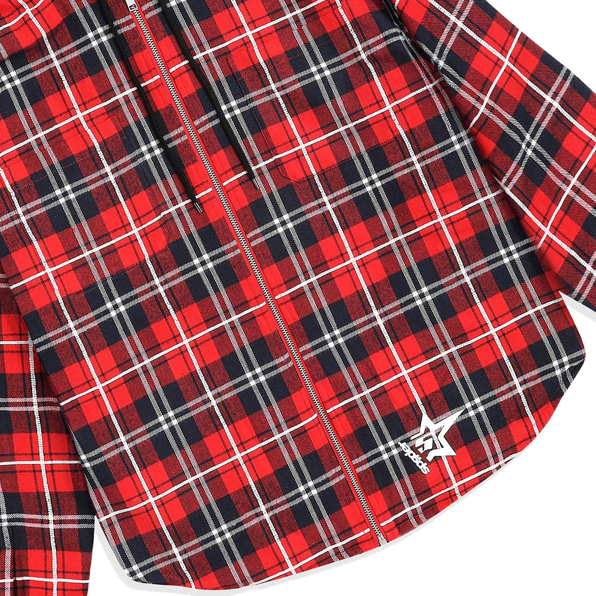 HOODED ZIP FLANNEL SHIRT JACKET