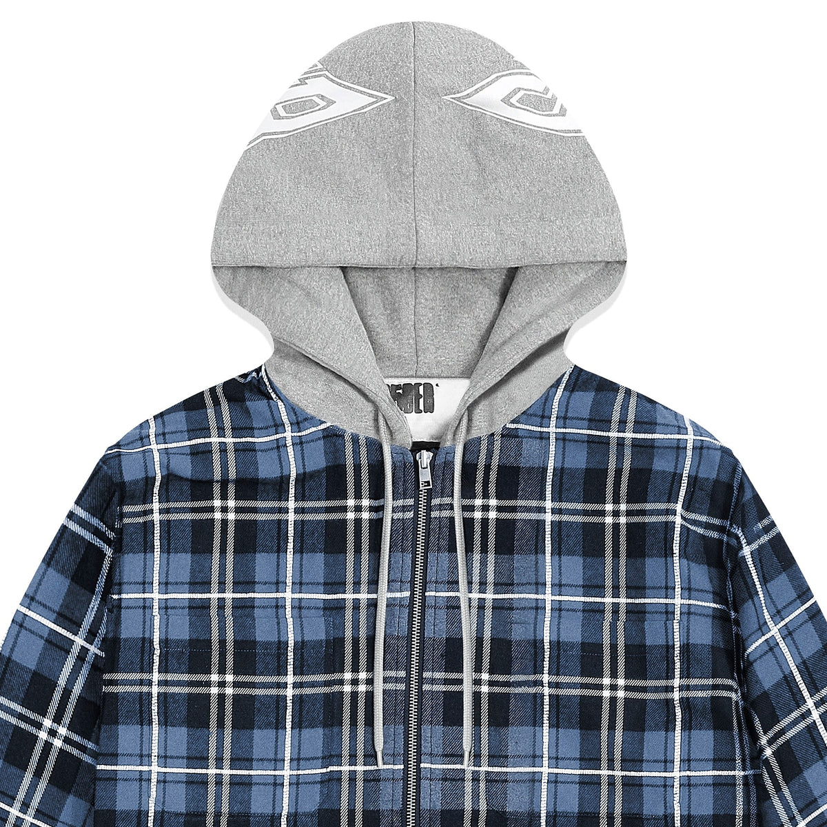 HOODED ZIP FLANNEL SHIRT JACKET