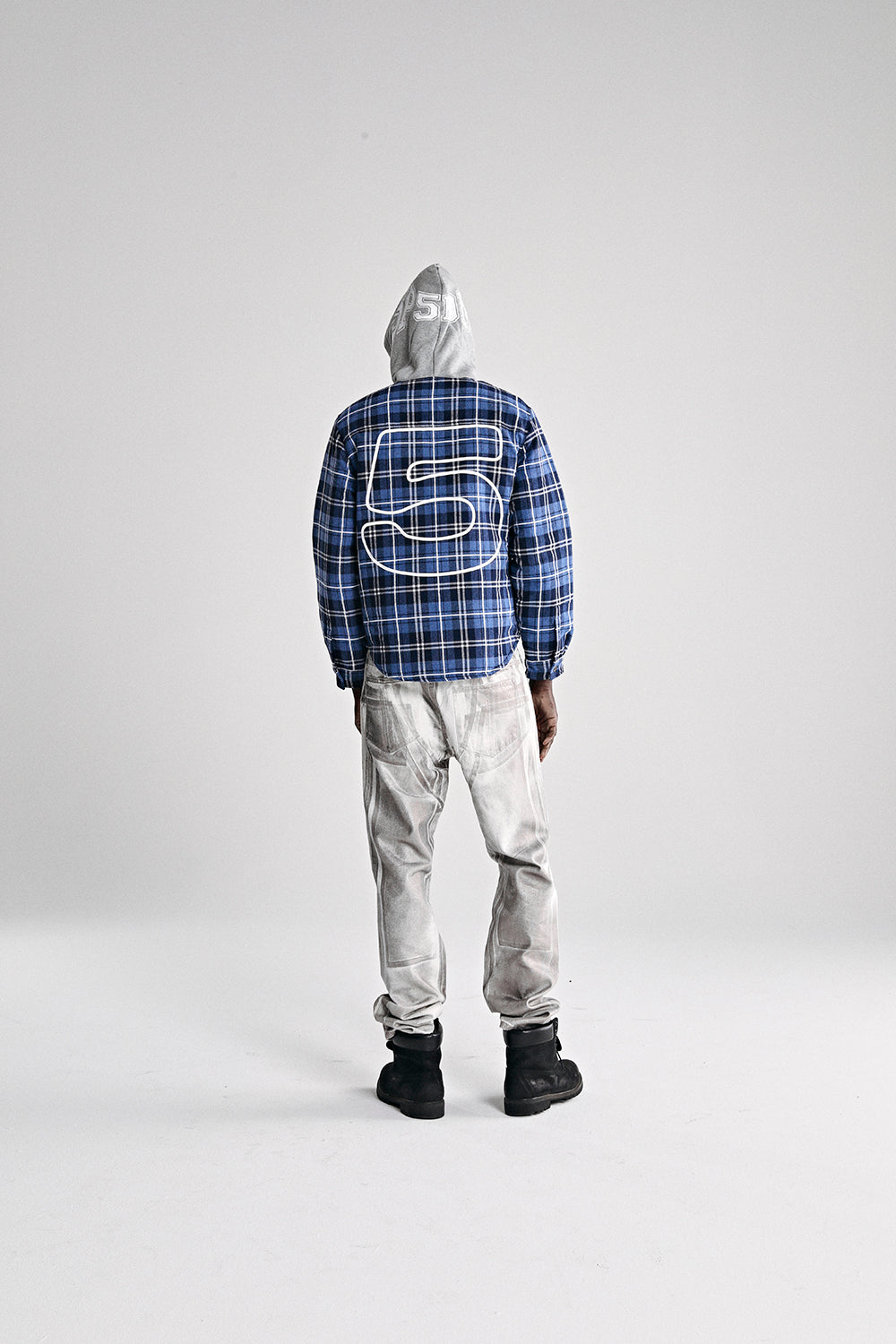 HOODED ZIP FLANNEL SHIRT JACKET
