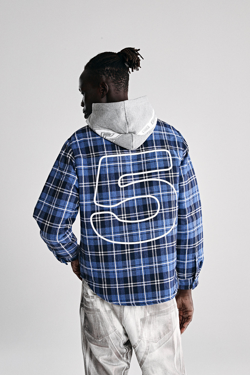 HOODED ZIP FLANNEL SHIRT JACKET