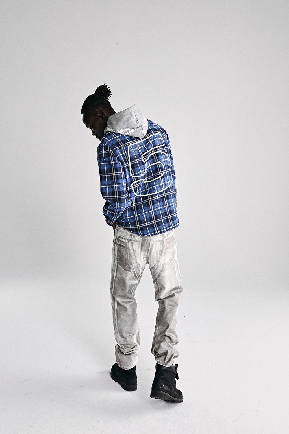 HOODED ZIP FLANNEL SHIRT JACKET