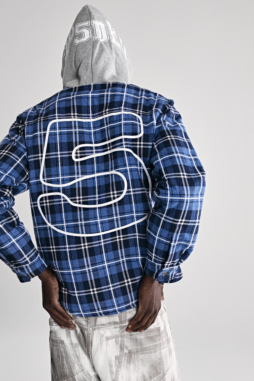 HOODED ZIP FLANNEL SHIRT JACKET