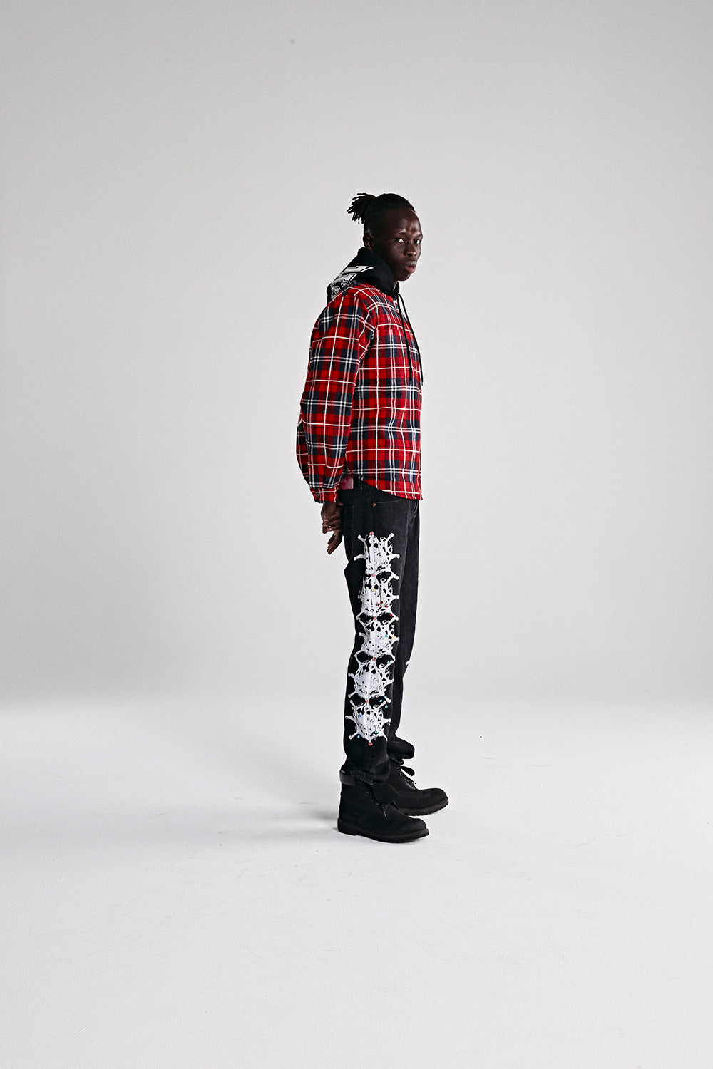 HOODED ZIP FLANNEL SHIRT JACKET