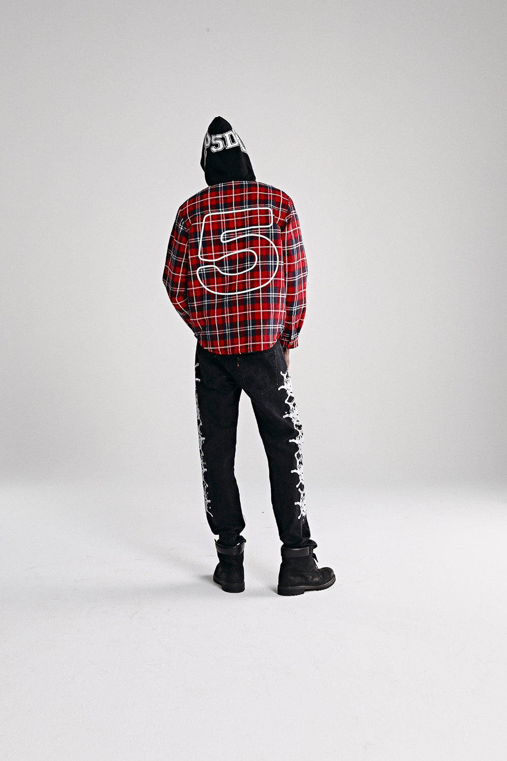 HOODED ZIP FLANNEL SHIRT JACKET