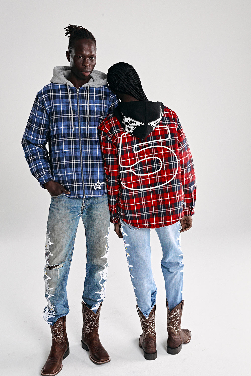 HOODED ZIP FLANNEL SHIRT JACKET